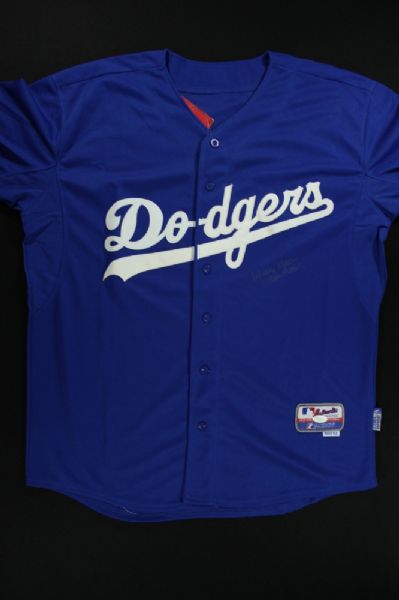 WALLY MOON SIGNED & INSCRIBED L.A. DODGERS JERSEY JSA