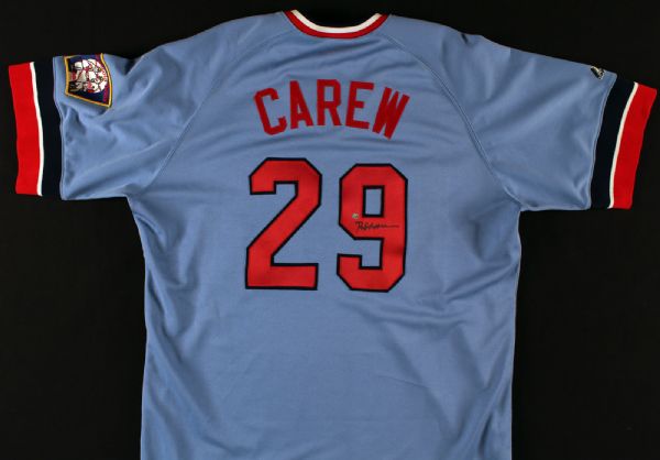 ROD CAREW SIGNED COOPERSTOWN COLLECTION TWINS JERSEY MLB