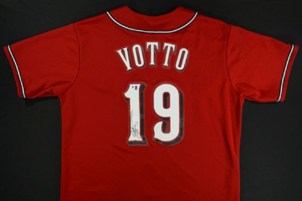 JOEY VOTTO SIGNED MAJESTIC LOS ROJOS JERSEY