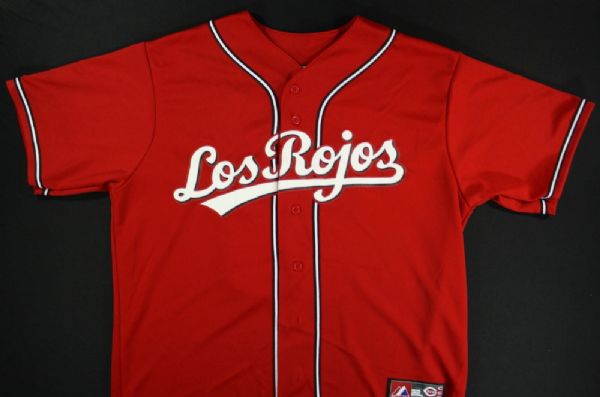 JOEY VOTTO SIGNED MAJESTIC LOS ROJOS JERSEY