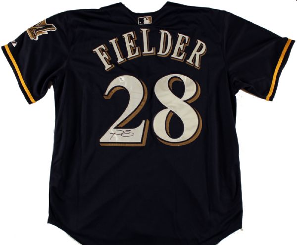 PRINCE FIELDER SIGNED MAJESTIC BREWERS JERSEY