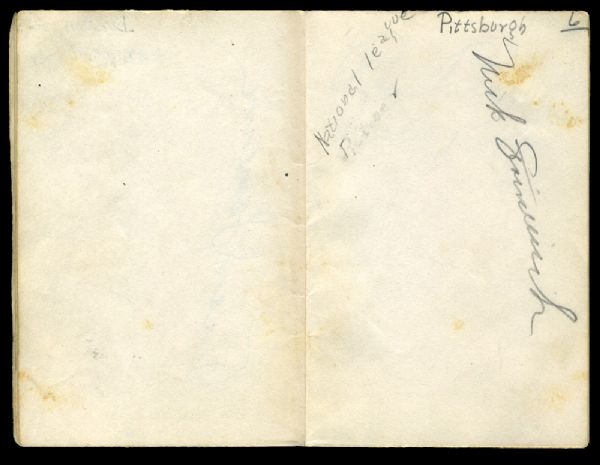 VINTAGE NOTEBOOK SIGNED BY 17 1930'S/1940'S BOSTON/PITTSBURGH BASEBALL