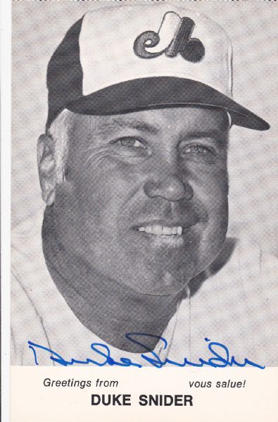 DUKE SNIDER SIGNED EXPOS PHOTO