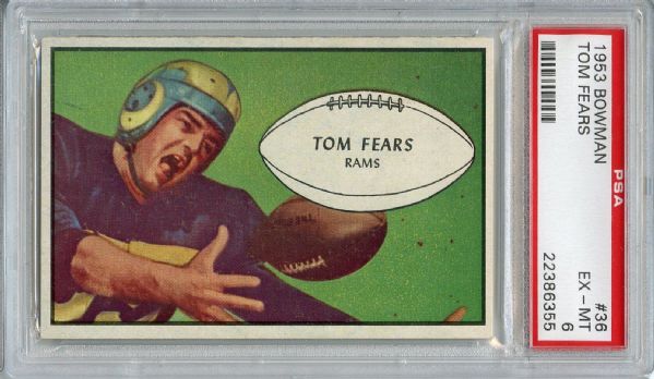 1953 BOWMAN #36 TOM FEARS PSA 6
