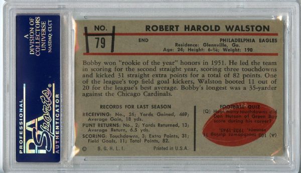 1953 BOWMAN #79 BOBBY WALSTON PSA 7