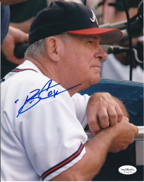 BOBBY COX SIGNED 8X10 PHOTO ATLANTA BRAVES JSA