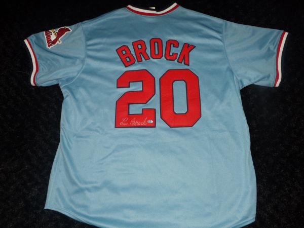 LOU BROCK SIGNED COOPERSTOWN COLLECTION JERSEY