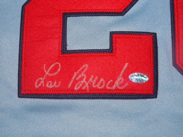 LOU BROCK SIGNED COOPERSTOWN COLLECTION JERSEY