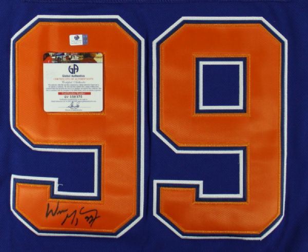 WAYNE GRETZKY SIGNED OILERS CCM BLUE JERSEY