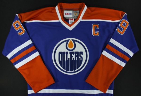 WAYNE GRETZKY SIGNED OILERS CCM BLUE JERSEY