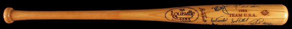 1984 OLYMPIC TEAM USA 20 SIGNED BASEBALL BAT MCGWIRE LARKIN CLARK