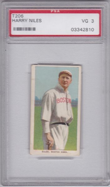 1909-11 T206 SWEET CAPORAL HARRY NILES PSA 3