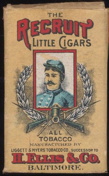 1909-11 RECRUIT LITTLE CIGARS LIGGIT & MYERS TOBACCO PACK