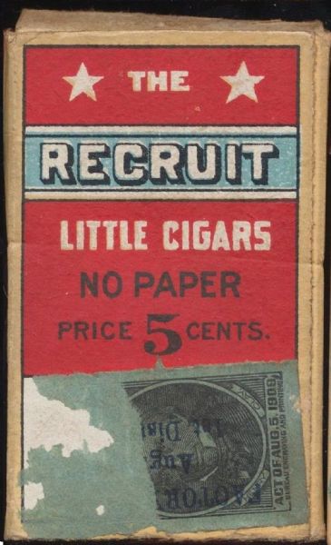 1909-11 RECRUIT LITTLE CIGARS LIGGIT & MYERS TOBACCO PACK