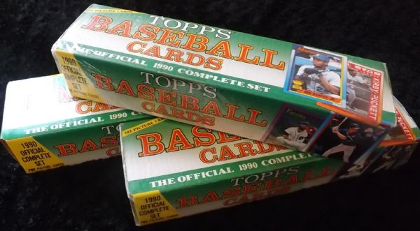 LOT OF 3 - 1990 TOPPS BASBEALL COMPLETE SETS