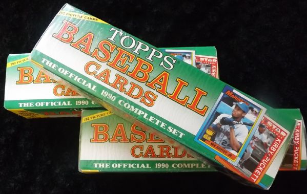 LOT OF 3 - 1990 TOPPS BASBEALL COMPLETE SETS