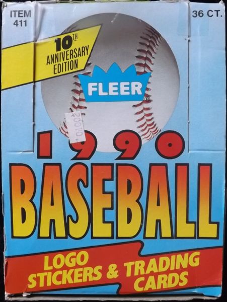 1990 FLEER BASEBALL BOX OF 36 UNOPENED PACKS