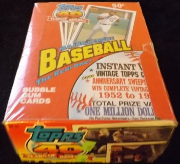 LOT OF 2 - 1991 TOPPS BASEBALL FACTORY SEALED BOXES UNOPENED PACKS