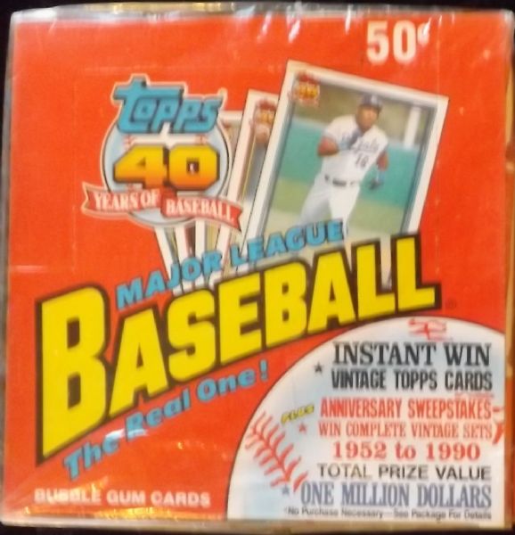 LOT OF 2 - 1991 TOPPS BASEBALL FACTORY SEALED BOXES UNOPENED PACKS