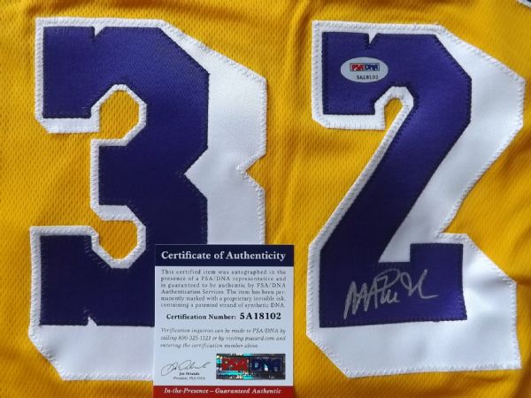 MAGIC JOHNSON SIGNED L.A. LAKERS JERSEY PSA/DNA