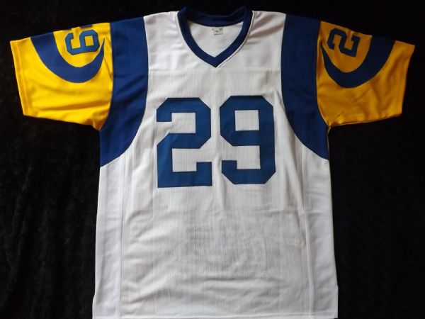 ERIC DICKERSON SIGNED RAMS STAT JERSEY JSA