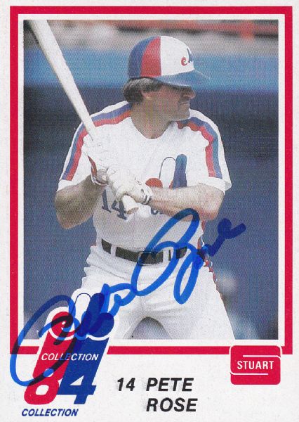 SIGNED 1984 STUART EXPOS COLLECTION #17 PETE ROSE