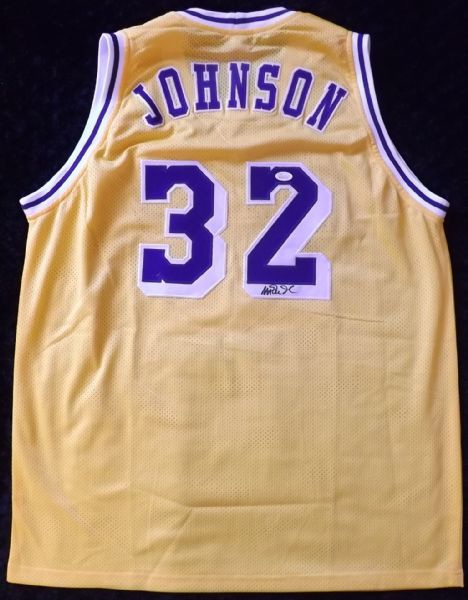 MAGIC JOHNSON SIGNED L.A. LAKERS JERSEY JSA