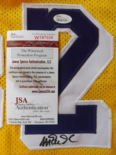 MAGIC JOHNSON SIGNED L.A. LAKERS JERSEY JSA