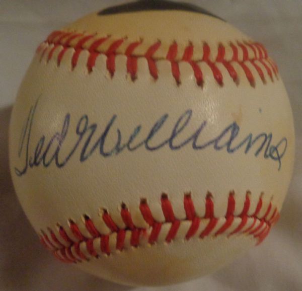 TED WILLIAMS SIGNED OAL BASEBALL PSA/DNA LOA