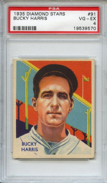 1935 DIAMOND STARS #91 BUCKY HARRIS PSA 4