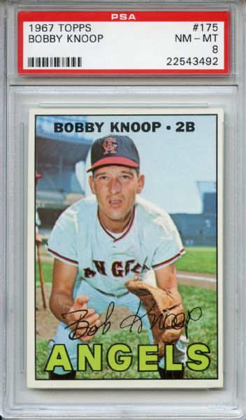 1967 TOPPS #175 BOBBY KNOOP PSA 8