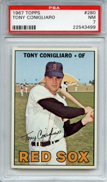 1967 TOPPS #280 TONY CONIGLIARO PSA 7