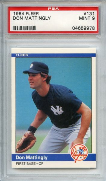 1984 FLEER #131 DON MATTINGLY ROOKIE PSA 9