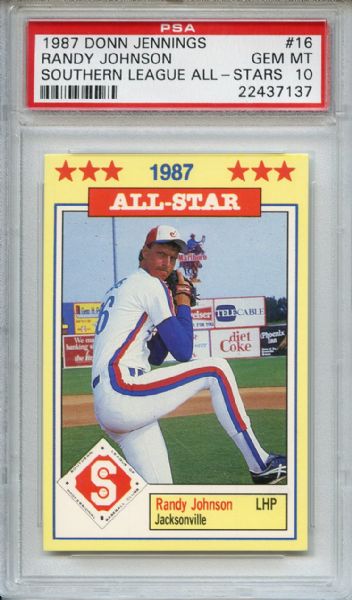 1987 DONN JENNINGS S.L. ALL-STARS #16 RANDY JOHNSON RC PSA 10