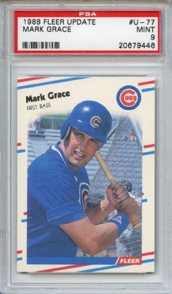 1988 FLEER UPDATE #U-77 MARK GRACE ROOKIE PSA 9