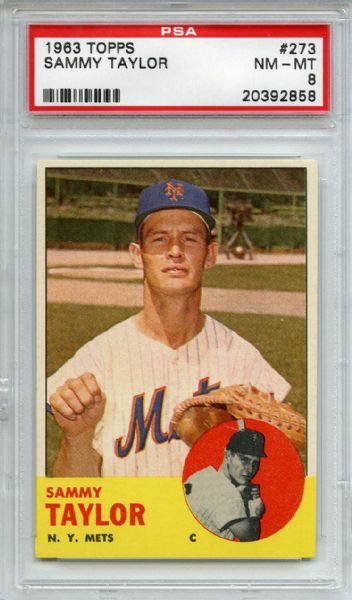 1963 TOPPS #273 SAMMY TAYLOR PSA 8