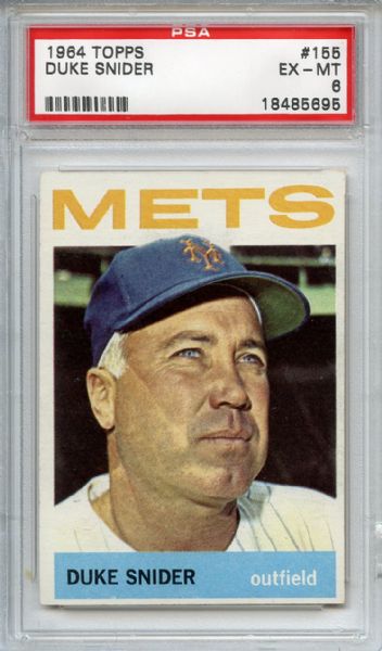 1964 TOPPS #155 DUKE SNIDER PSA 6