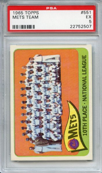 1965 TOPPS #551 METS TEAM SP PSA 5