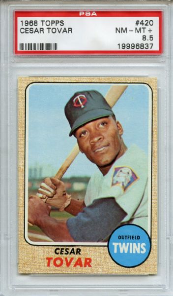 1968 TOPPS #420 CESAR TOVAR PSA 8.5