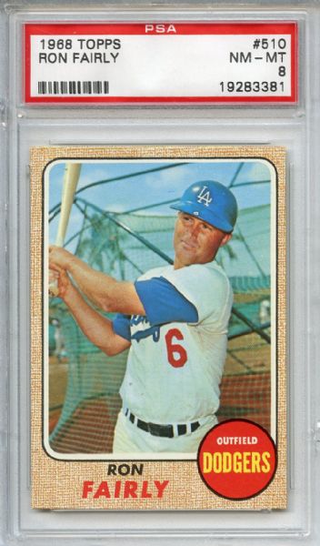 1968 TOPPS #510 RON FAIRLY PSA 8