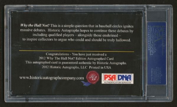 2012 HISTORICAL AUTOGRAPHS WHY THE HALL NOT? SAMMY SOSA SIGNED 3/14 PSA/DNA