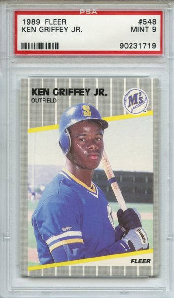 1989 FLEER #548 KEN GRIFFEY JR. ROOKIE PSA 9