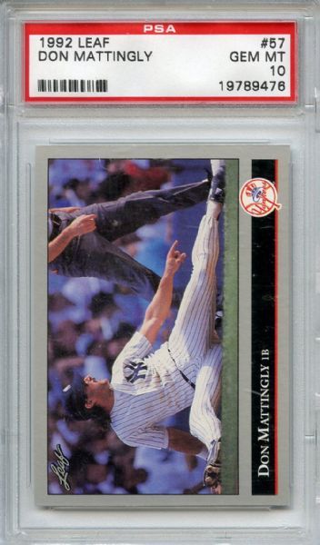 1992 LEAF #57 DON MATTINGLY PSA 10