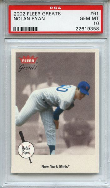 2002 FLEER GREATS #61 NOLAN RYAN PSA 10