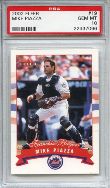 2002 FLEER #19 MIKE PIAZZA PSA 10