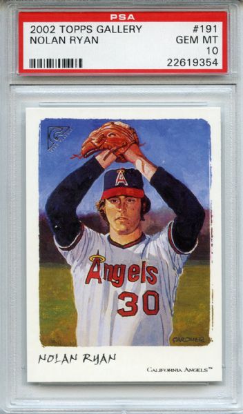 2002 TOPPS GALLERY #191 NOLAN RYAN PSA 10