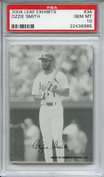 2004 LEAF EXHIBITS #34 OZZIE SMITH PSA 10 38/66 POP 2