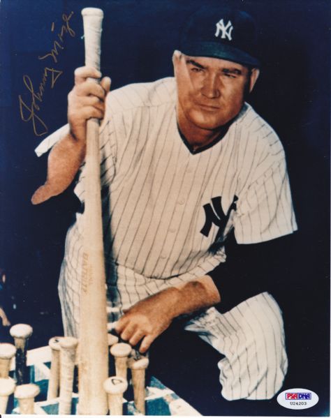 JOHNNY MIZE SIGNED 8X10 PHOTO PSA/DNA