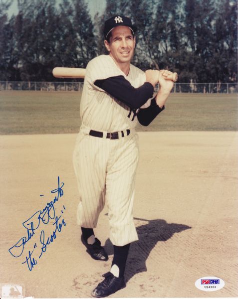 PHIL RIZZUTO SIGNED & INSCRIBED 8X10 PHOTO PSA/DNA