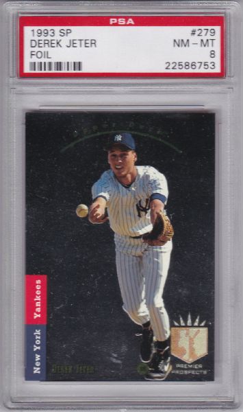 1993 SP FOIL #279 DEREK JETER ROOKIE PSA 8